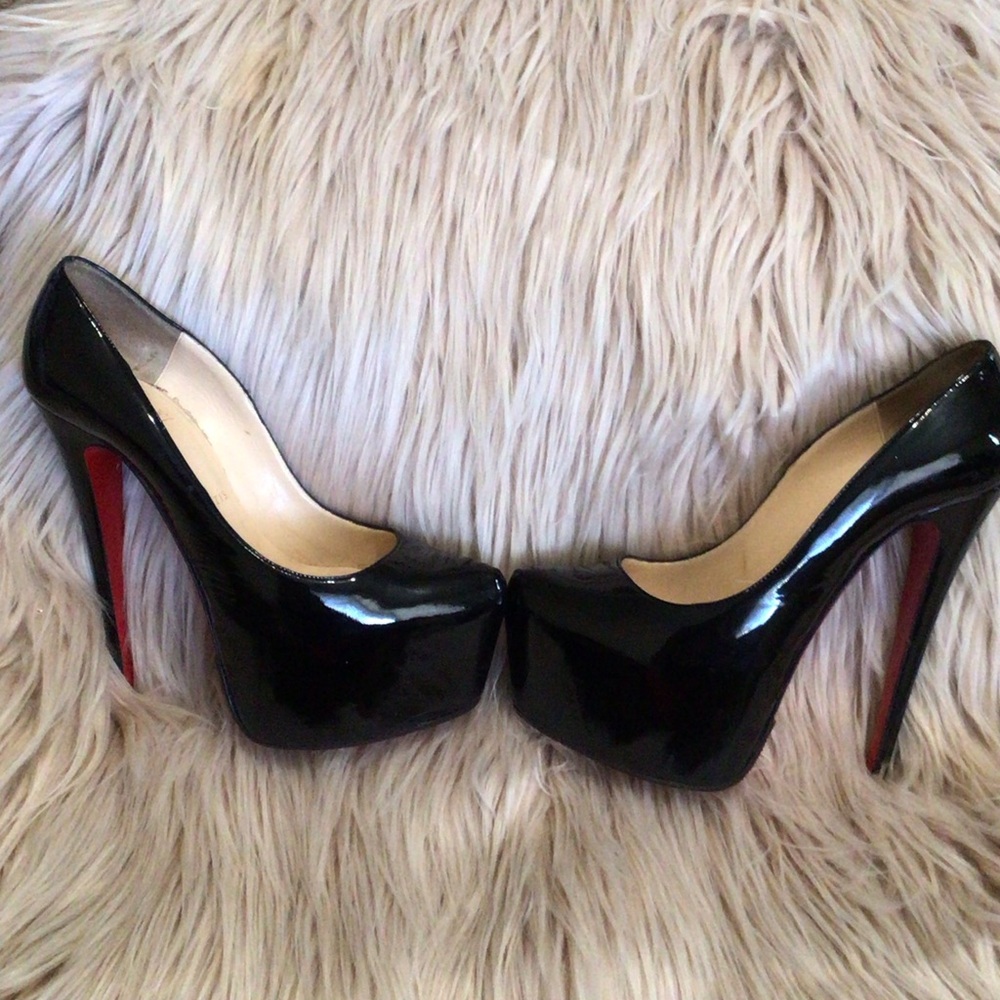 Christian Louboutin Black Patent Heels with Red Soles